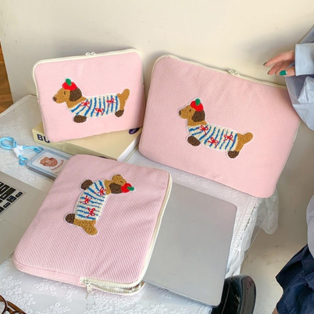 Sweet Tablet Sleeve Bag Cartoon Dog Girl Computer Bag Laptop Sleeve Bag  File Package
