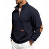 Men's Vintage Half Zip Sweatshirt Stand Collar Relaxed Fit Casual Autumn Winter Pullover