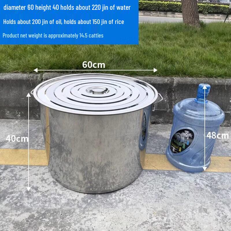 JPHZNB Extra Thick Stainless Steel Round Bucket