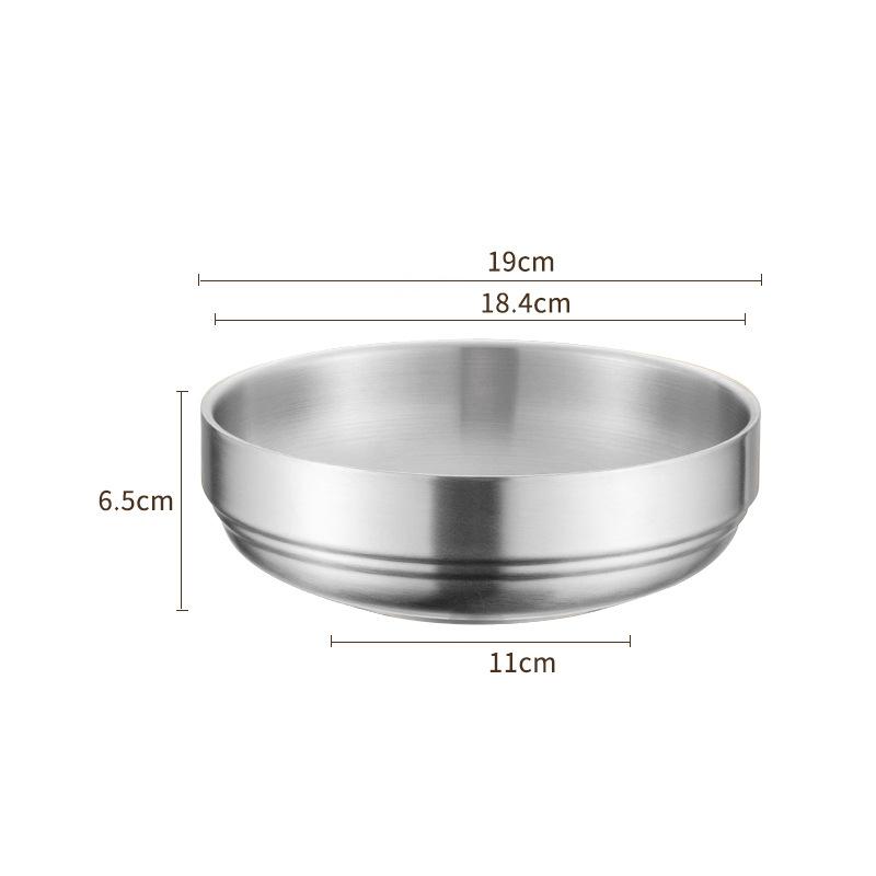 304 Stainless Steel Ramen Bowl Double Layer Cold Noodle Fruit Bowls Household Tableware Kitchen Seasoning Sauce Small Dish
