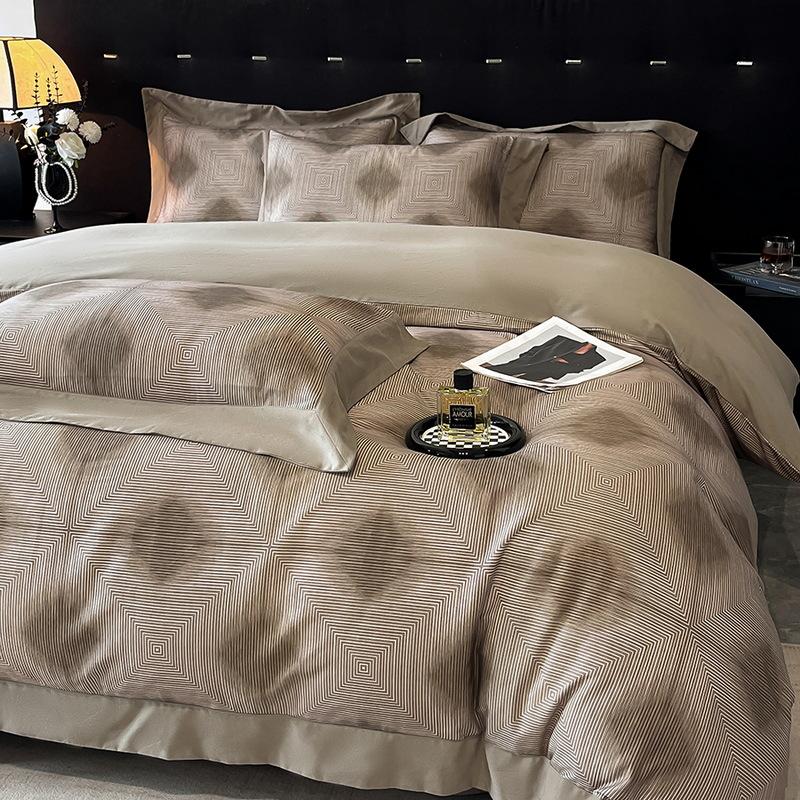 

Высококачественный набор из 4 предметов Класс А Чистый хлопок Легкий люкс Набор из 4 предметов Класс А Материнский и младенческий класс Хлопок Шлифованная печать Набор из 4 предметов 1.8m bed sheet 4pc quilt 2*2.3m