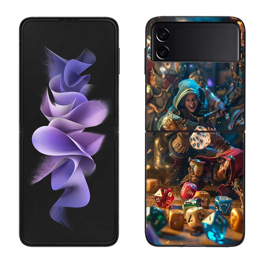 Game D-Dungeons D-Dragons D-DND Phone Case For Samsung Z Flip 7 6 5G Galaxy Z Flip 5 4 3 Black Hard Cell Cover Luxury PC Shell