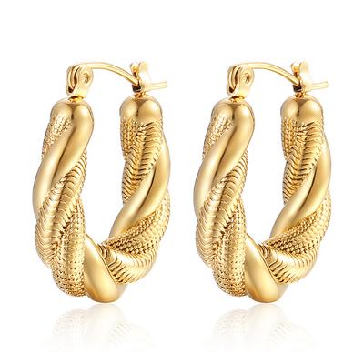 High-end Irregular Stainless Steel Earrings, Trendy Fashion Women's Temperament 18K Gold U-shaped Titanium Steel Earrings, Ears