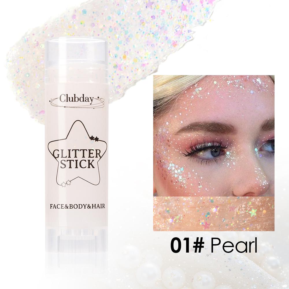 Clubday 6-Color Stage Makeup Eyeshadow Glitter Stick, Long-lasting And Exquisite Shine, Suitable For Face, Body, And Hair.