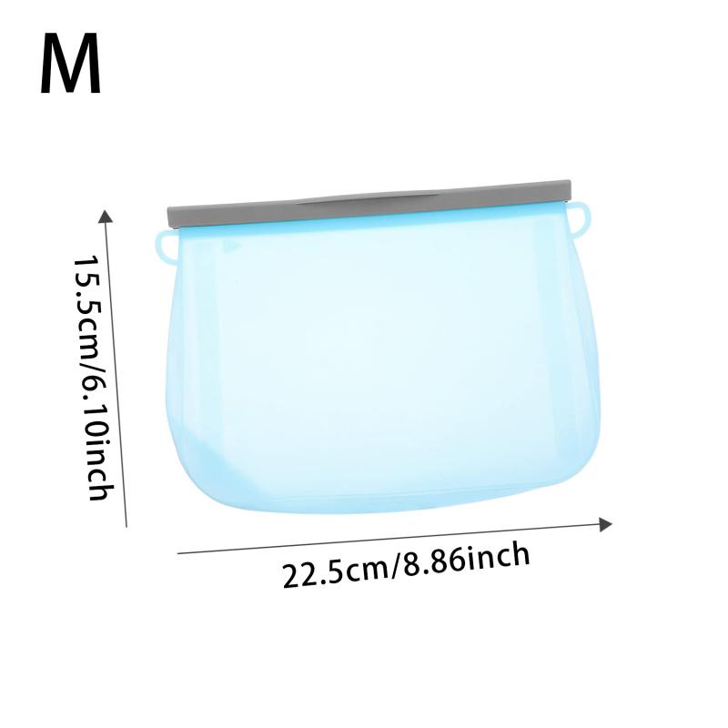 Transparente Silikon-Lebensmittel-Snack-Organizer-Tasche, wiederverwendbare, auslaufsichere Lebensmittel-Gefrierbehälter