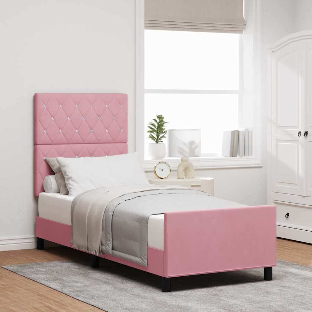 Boxspring Bed with Headboard Pink 80 x 200 cm Velvet