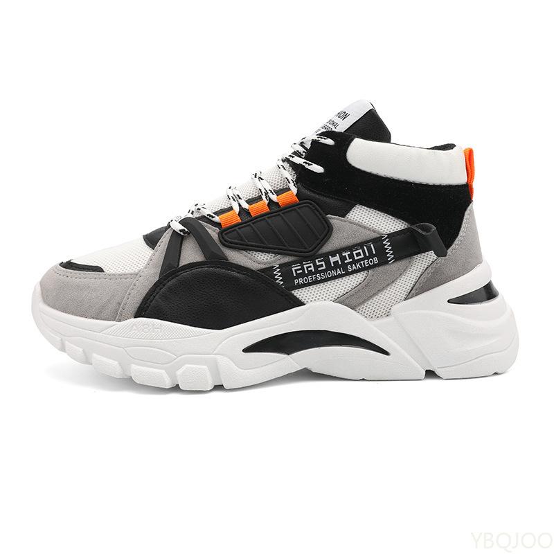 Fashion Men's Spring New High Top Shoes Trendy Sports Shoes Versatile Breathable Simple Comfortable Daily Casual Men's Shoes