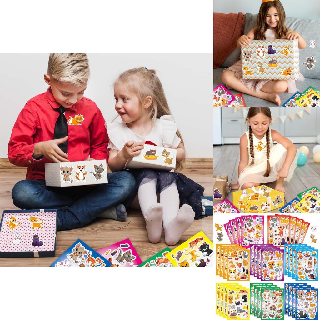 Adorable Cartoon Zoo Cat Puzzle Interactive Diy Stickers For Kids Fun Activities