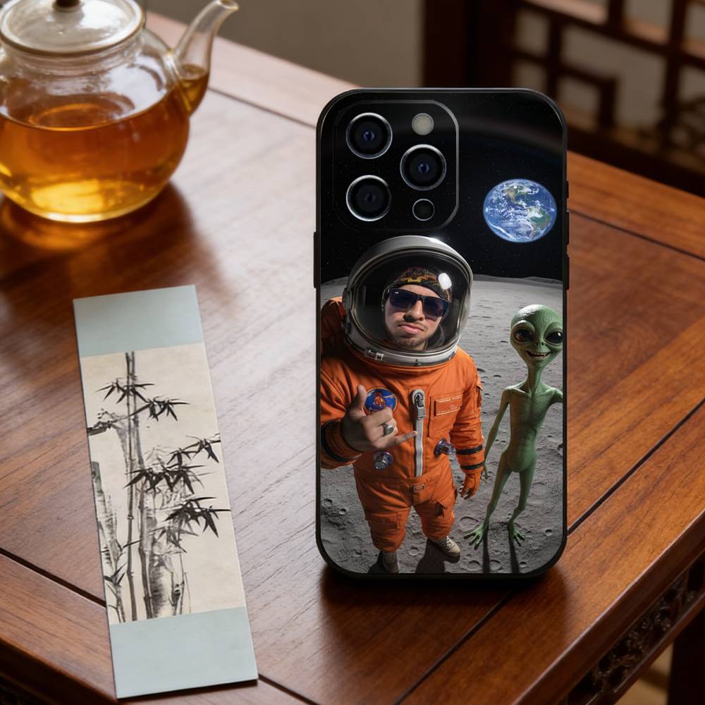 Funny alien images  Phone Case For iPhone 17, 16,15,14,13,12,11 Plus,Pro Max, Others Soft Black Cover