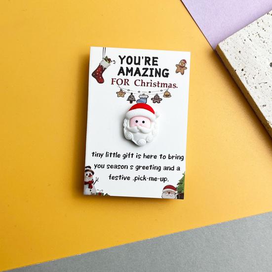 10 Sets Christmas Pocket Hug Gifts Mini Resin Positive Pocket Hug Token with Encouragement Card Emotional Gifts
