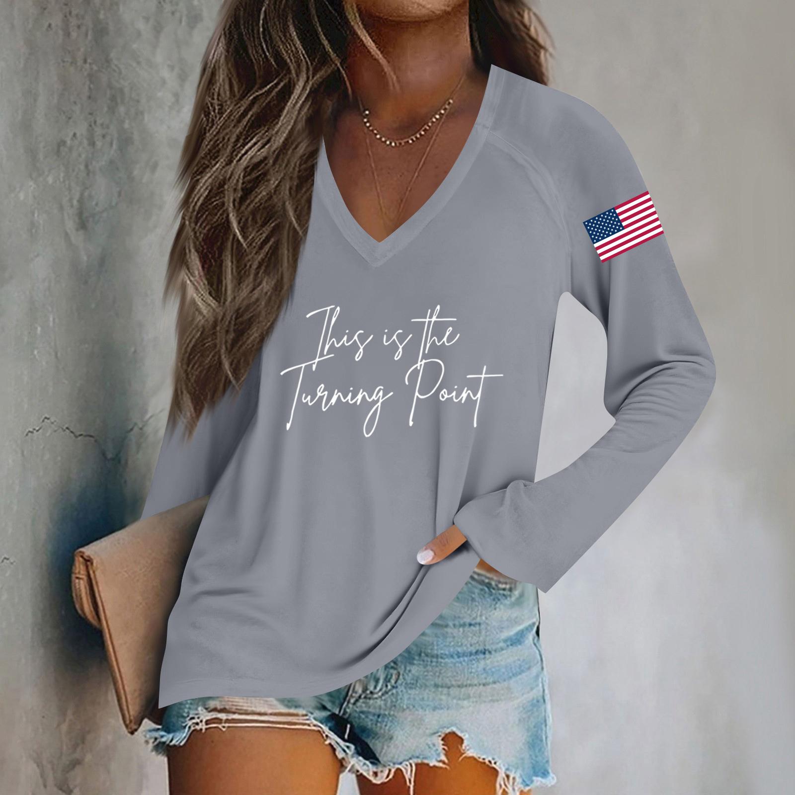 

Женская мода повседневная хэллоуинская принтованная блузка с длинным рукавом и V-образным вырезом XXL