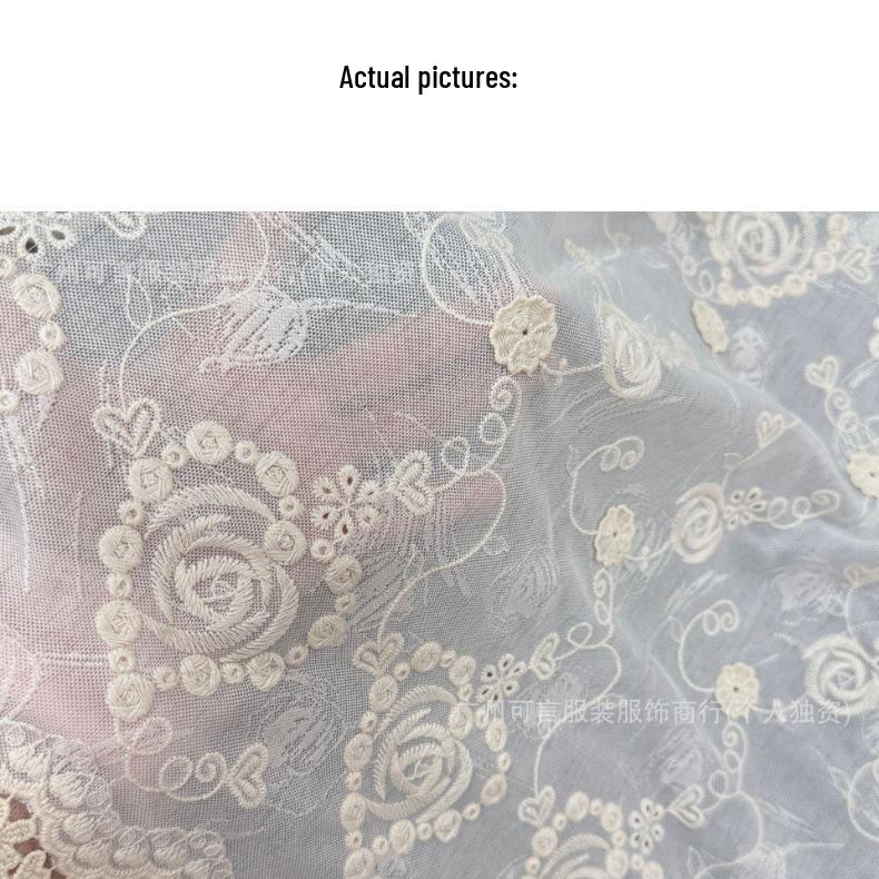 Gold Thread Two-Color Mesh Embroidered Water-Soluble Lace for Lolita Fashion Accessories