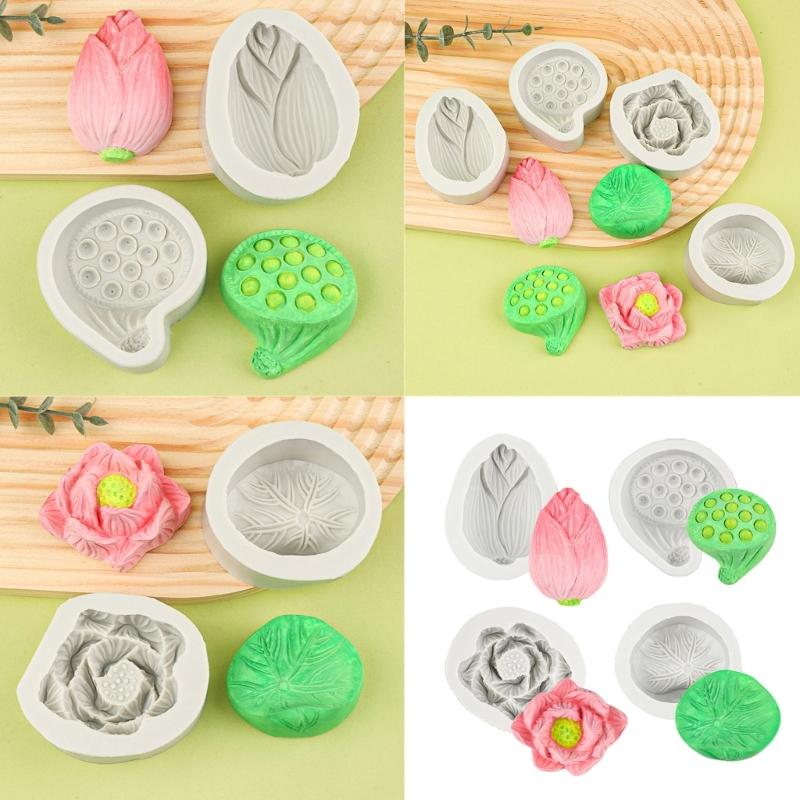 Silicone Lotuses Flower Mold With Detailed Texture Ideal For Home Decoration Wedding Cake Soap Making Mould