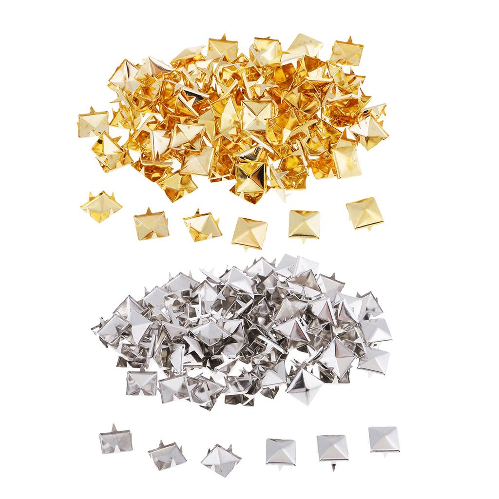 100x Square Metal Rivets DIY Jewelry Pyramids , Sliver