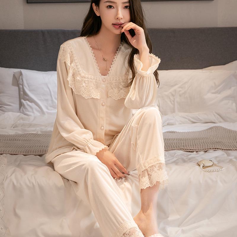 Golden Velvet Couple Pajamas: Autumn/Winter Cardigan Set, Stylish and Thin for Men and Women