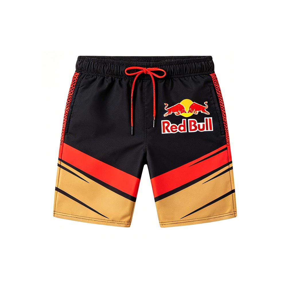 F1 Red Bull Motorsport Swim Shorts Men Summer Quick Dry Beach Board Shorts Casual Sports Racing Style Drawstring Swim Trunks