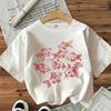 Kids Crewneck Short Sleeve T-Shirt, Cute Goldfish Print Single Top