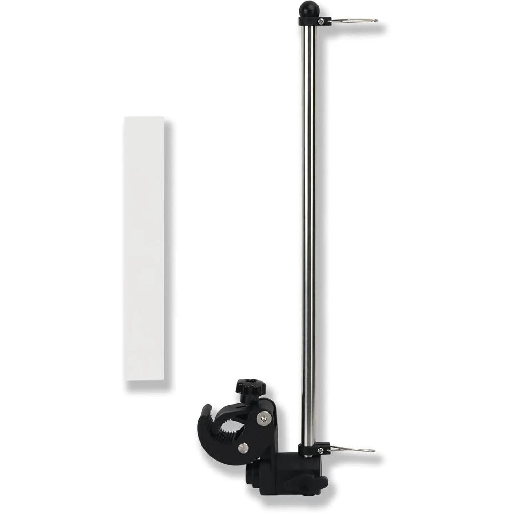 316 Stainless Steel Adjustable Clamp Boat Flag Pole Kits Rail Mount without Drilling, Kayak Flag Pole With Gimbals End серебряный