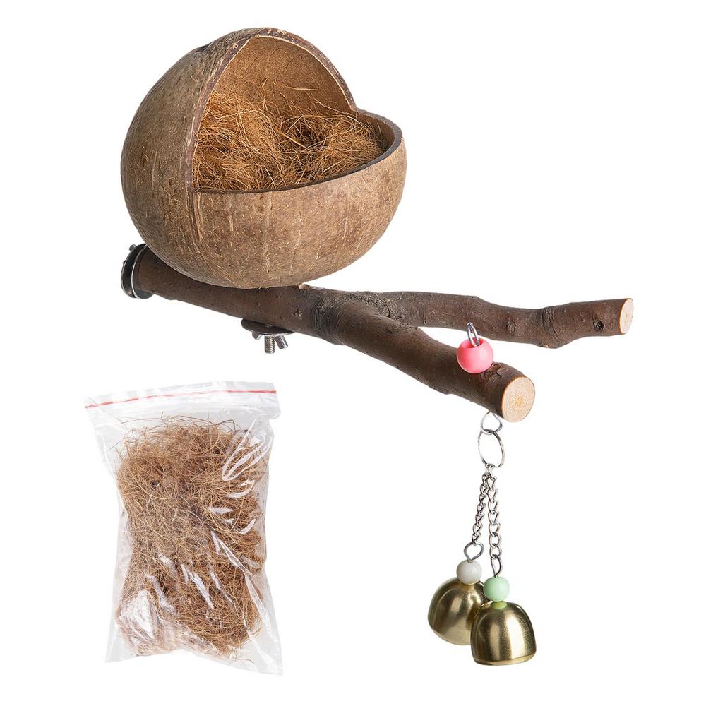 Bird Coconut House Natural Coconut Shell Bird Nest Bird Hideaway And Parakeet Nest Comfortable Parakeet Nesting Box For Love