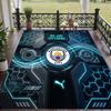 Mykt gulvteppe Manchester City-mønster Teppe Dekorasjonsmatte For Hjemmeromsdekorasjon