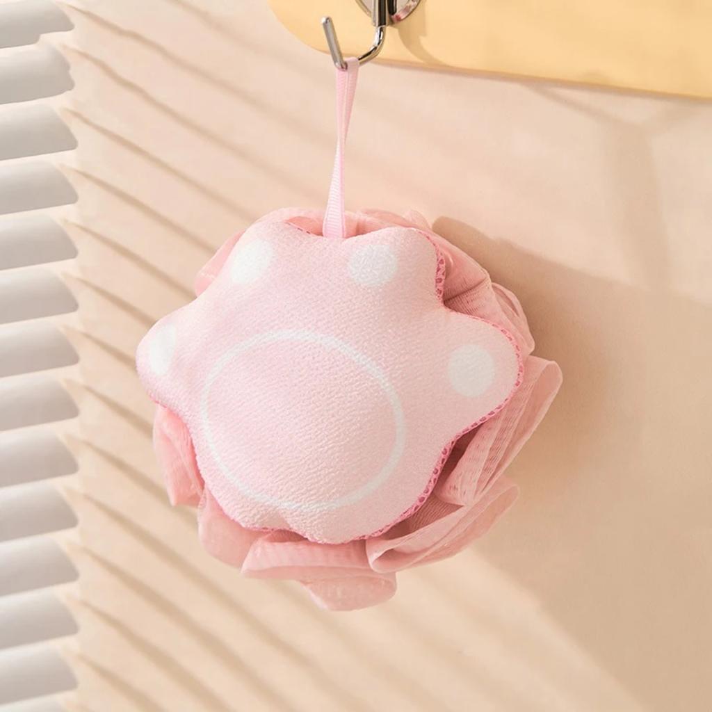 Cat Paw Bath Flower Towel Soft Cartoon Cute Bath Ball Bubble Hanging Rope Bath Ball Back Rubbing Magic Tool Bathroom Supplies
