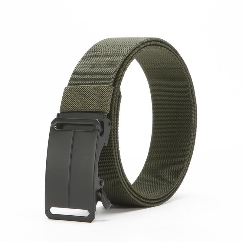 Business Stretch Canvas Toothless Automatic Buckle Belt Men'S Multi-Color Optional Casual Woven Belt
