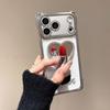 Luxurious Rhinestone Heart Mirror Kickstand Phone Case For iPhone 11 12 13 14 15 16 17 Pro Max 14 15 16 Plus 17Pro Air Y2K Cover