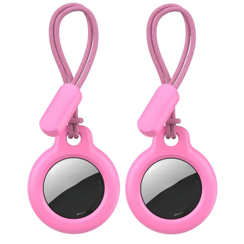 2Pcs Case For Apple Airtags Locator with Strap Protective Cover Anti-Lost Keychain Case for Airtag Holder Tracker Keys Bags Luggage