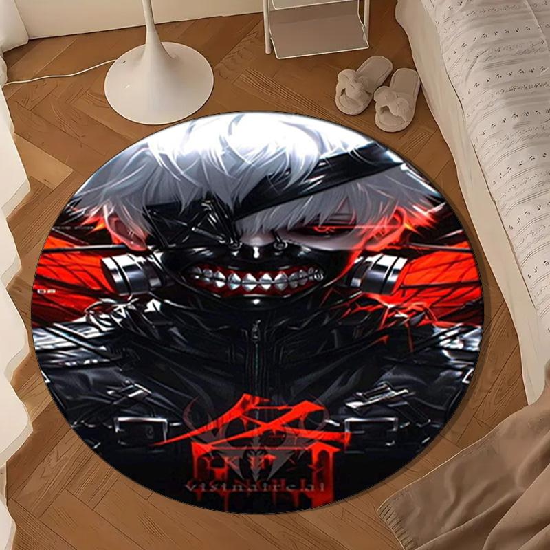 Tokyo Anime Artwork Round Rug for Livingroom,Bedroom, Palyroom, Chair Rug, Area Rug, Circle Carpet, Large Size Fan Christmas Gift