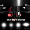 Red Blue Warning Light Zoomable Flashlight Waterproof Portable Hook Rechargeable Flashlight Battery Percentage