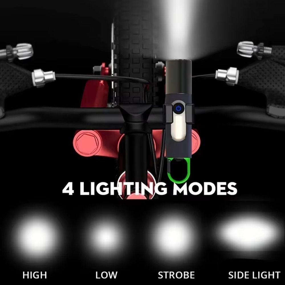 Red Blue Warning Light Zoomable Flashlight Waterproof Portable Hook Rechargeable Flashlight Battery Percentage