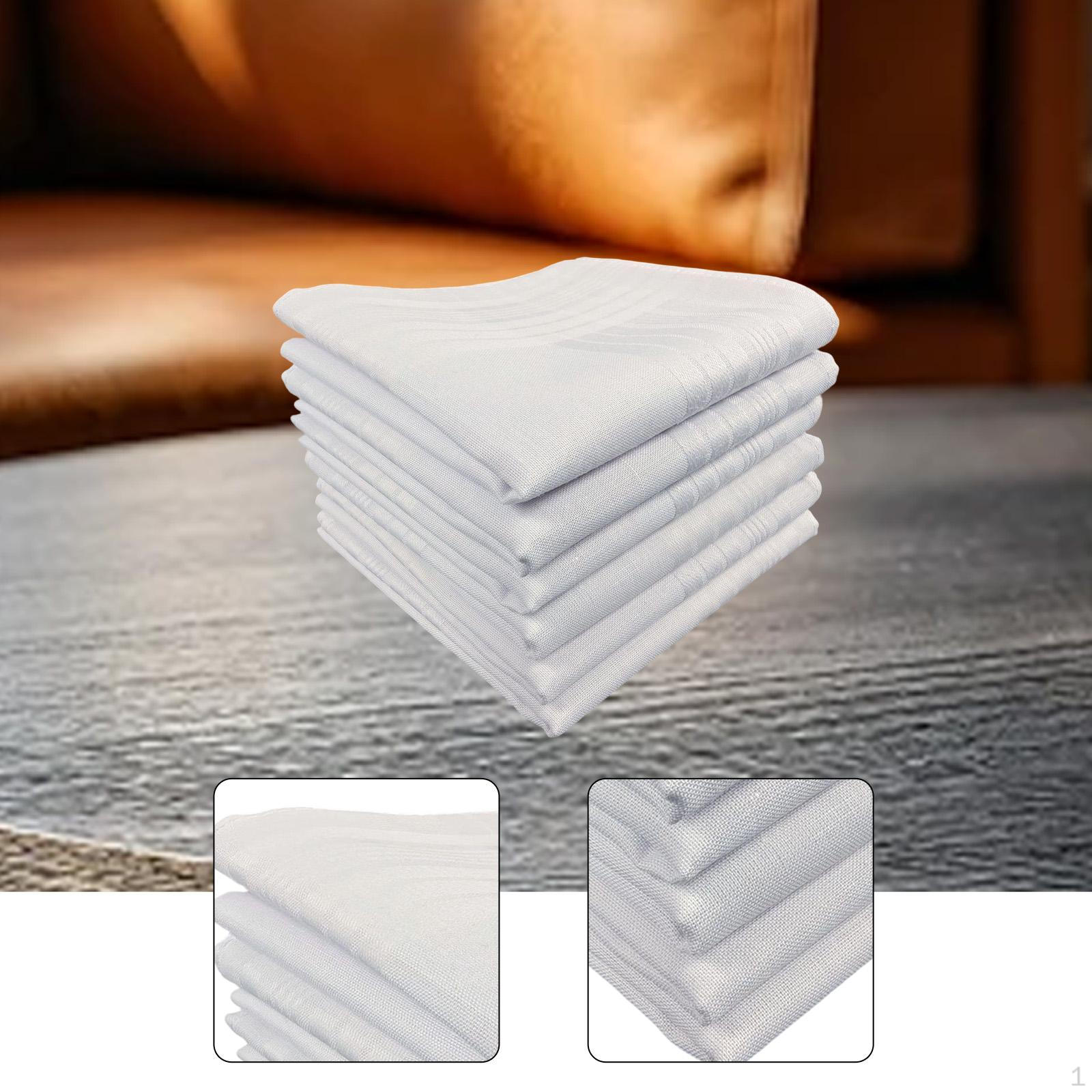 

6 Pieces for Men Soft Fathers Day Gifts Reusable Hankies Square Party Interviews Daily Use Tea