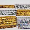 Lucky 10  Yards Rolls High Quality Gold Sequin Fringe Silver Spangle Tassel  Fringe  Dancing Sequin Beaded Tassel Various Color