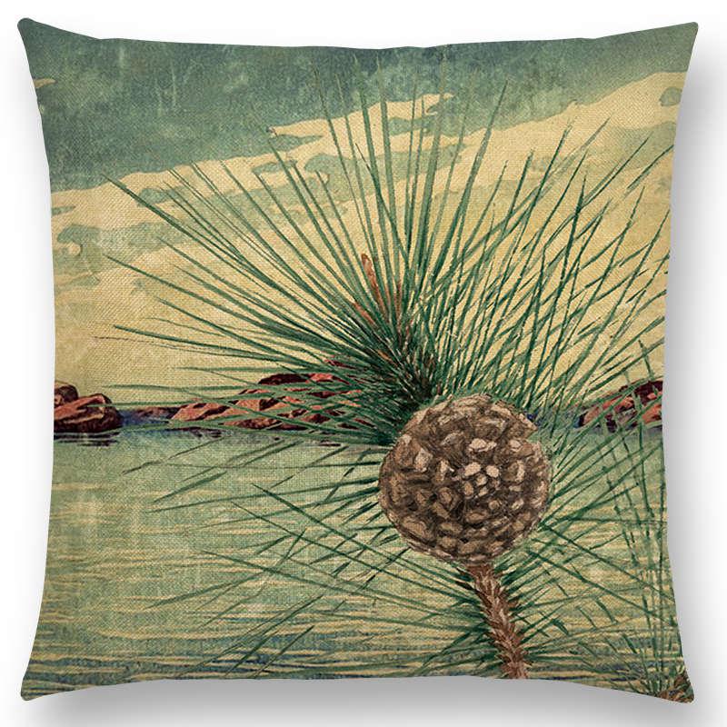 Mount Fuji Spring Pillow Cover Landscape Painting Cushion Cover Four Seasons Nature Scenery Fuji Mountains Sofa Pillow Case