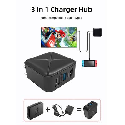 Szybka ładowarka Ładowarka 3 w 1 Hub dla Nintendo Switch/Lite Konwerter Kompatybilny z HDMI TV