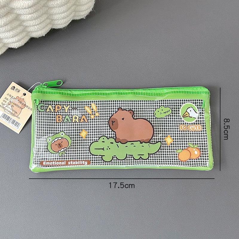 Capybara Transparent Pencil Case - Cute, Multifunctional, Portable Stationery Bag for Students