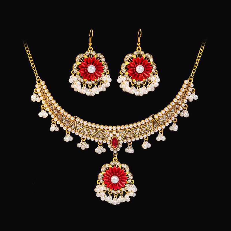 European & American Retro Palace-Inspired Pearl Water Drop Jewelry Set