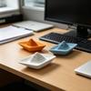 3D Geprint Papieren Boot Minimalistische Origami Figuur Boot met Nautisch Thema