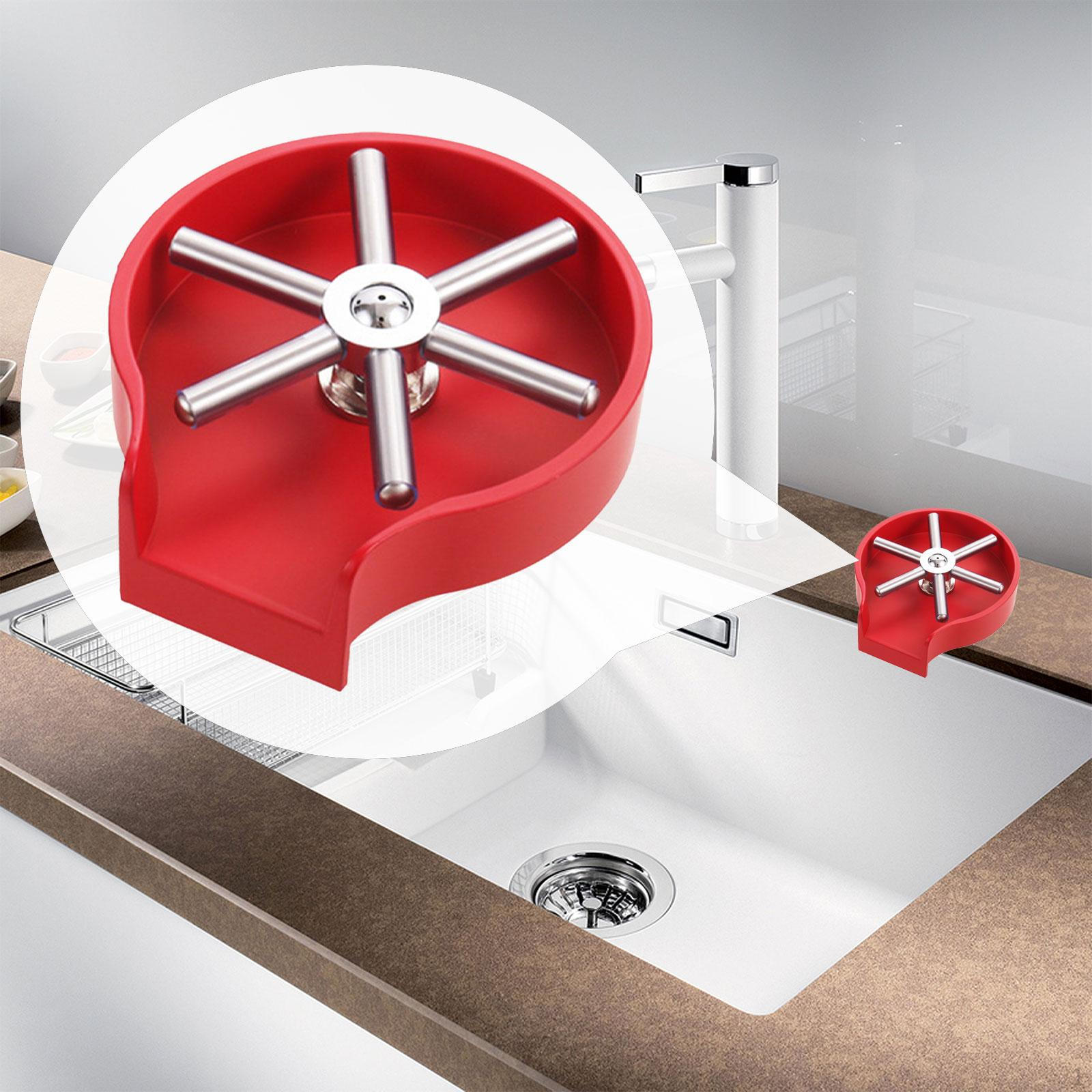 

Ополаскиватель стеклянных чашек для чистки кухонной раковины, шайбы, шайбы для смесителя Red