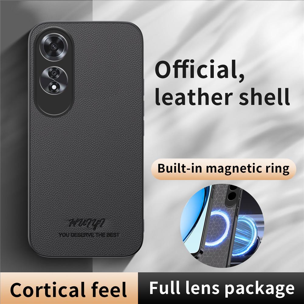 For Magsafe Luxury Business Leather Soft Frame Magnetic Cover For OPPO A60 4G OPPOA60 4G Phone Cases Capa