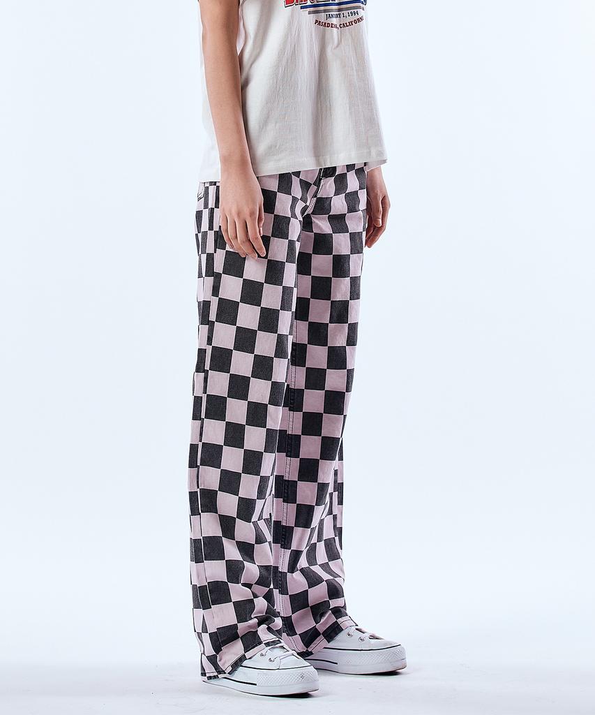 Pillogeulaem Queen Chess Pigment Wide Pants (Purple)
