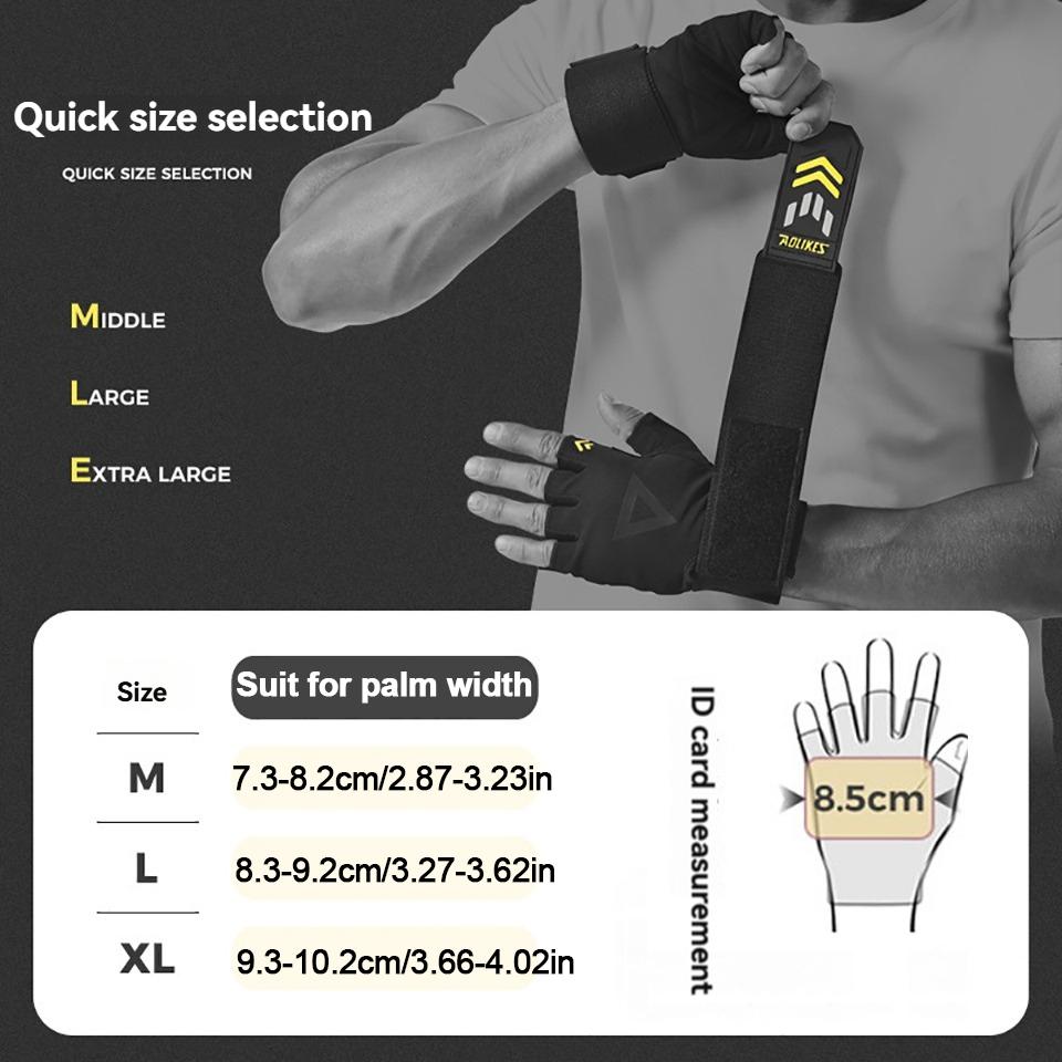 AOLIKES Workout Gloves for Men,Weight Lifting Gloves with Wrist Wrap Support,Full Palm Protection&Extra Grips for Weightlifting
