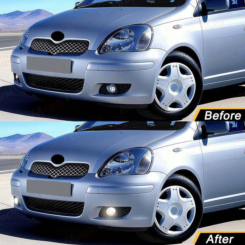 1SET LED Fog Lamp For Toyota Yaris Vitz 2003 2004 2005 2006 Fog Lamps Car Front Bumper Foglights with Frame Covers Wire 12V