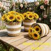Rattan Flower Plant Pot Basket Woven Plant Containers Rattan Planter Basket  Home Balcony