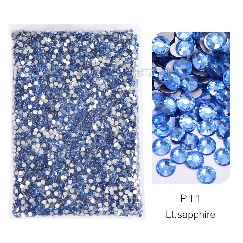P1-70 Ordinary Color Large Packaging Glass Flat Bottom Diamond Rhinestone Nail Diamond Diy Crystal Mobile Phone Case Beauty Jewelry Accessories