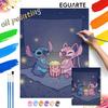 Stitch Angel Movie Night Popcorn Digital Oil Painting Art Kit DIY Handmade Home Decoration Gift