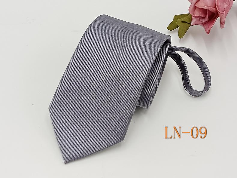 Men's Professional Striped Jacquard Zipper Tie, 7cm