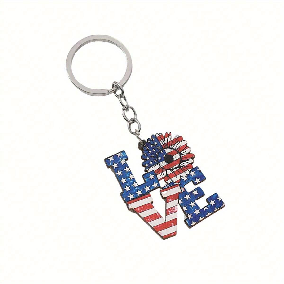 

1 шт. Креативный модный деревянный брелок в стиле Дня независимости, Повседневный персонализированный элемент праздника, Деревянная бирка, Подарок для детей, семьи