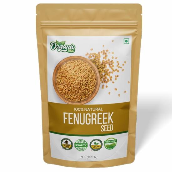 

Organic Zing Organic Fenugreek Seeds Also Known As Methi Seeds | Preservative Free | Product of India - 907g Resealable Pack
