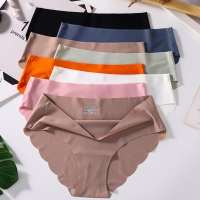 Seamless Panties For Women Plain Slip Silk Female Underwear Soft Thin Light Panty